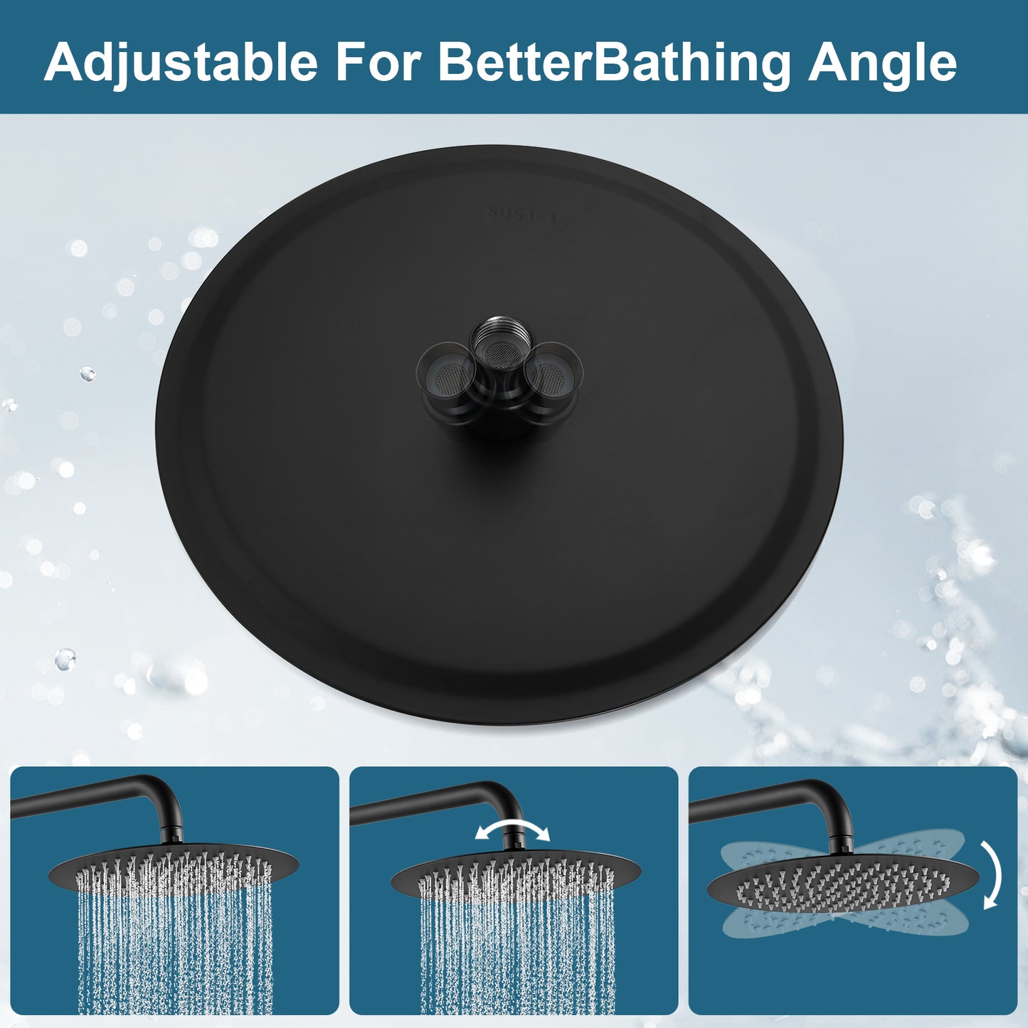 
                  
                    Midanya Round Rainfall Shower Head 10 Inch Stainless Steel Ultra Thin Design High Pressure
                  
                