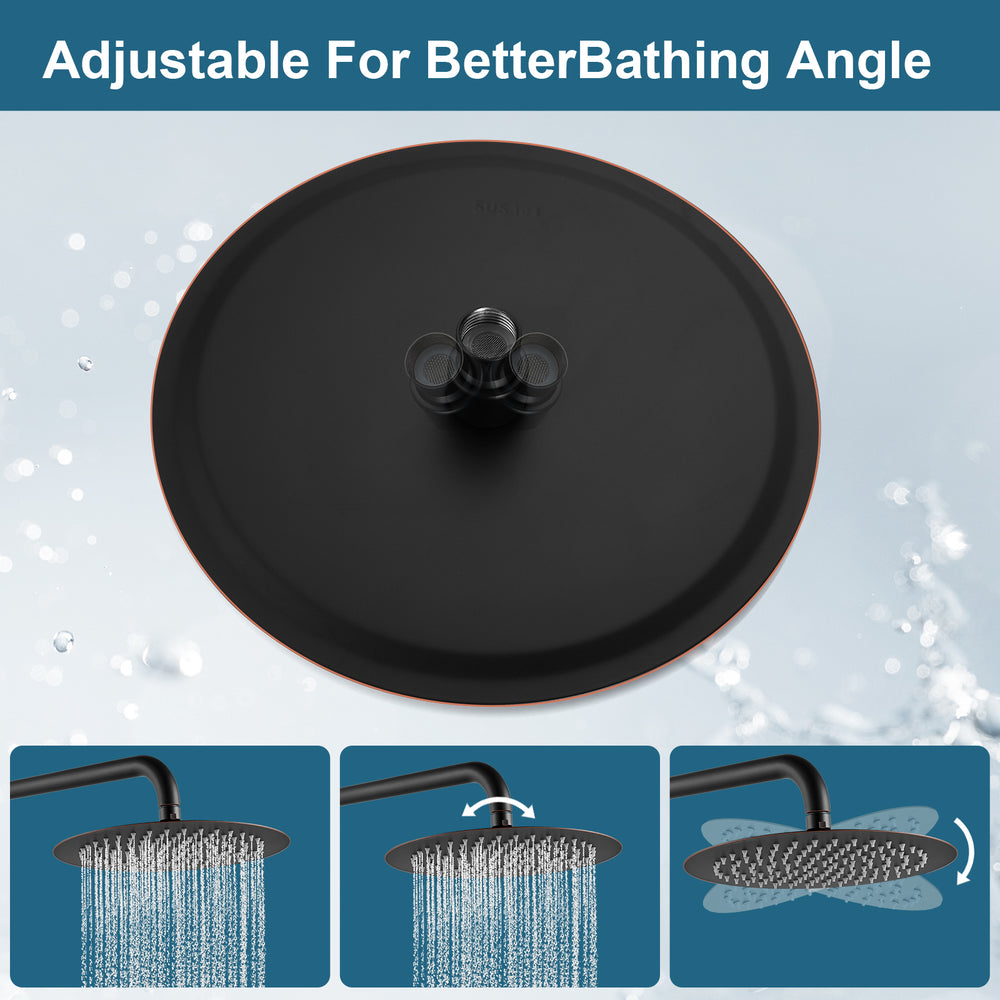 
                  
                    Midanya Round Rainfall Shower Head 10 Inch Stainless Steel Ultra Thin Design High Pressure
                  
                