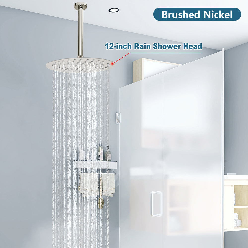 
                  
                    Midanya Round Rainfall Shower Head 12 Inch Stainless Steel Ultra Thin Design High Pressure
                  
                