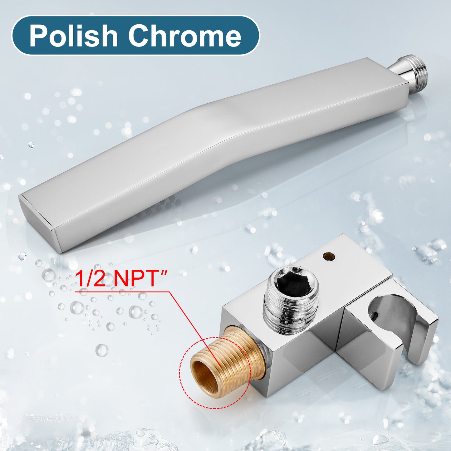 
                  
                    Midanya Bathroom Shower Handheld Spray Curved SUS304 Stainless Steel High Pressure Wall Mount with Wall Connector, Shower Holder and 60-inch Flexible Shower Hose Hand Shower Set
                  
                