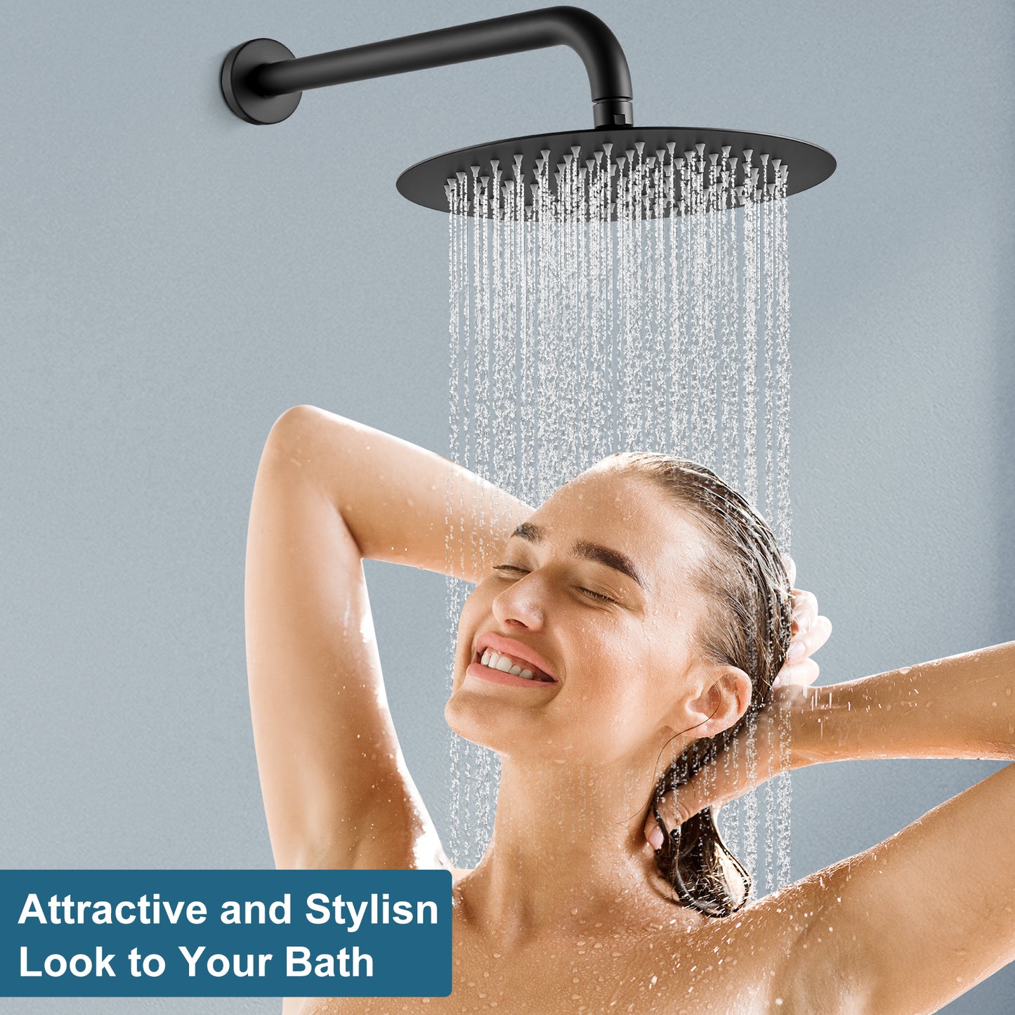 
                  
                    Midanya Round Rainfall Shower Head 10 Inch Stainless Steel Ultra Thin Design High Pressure
                  
                