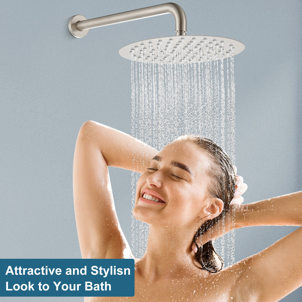 
                  
                    Midanya Round Rainfall Shower Head 10 Inch Stainless Steel Ultra Thin Design High Pressure
                  
                
