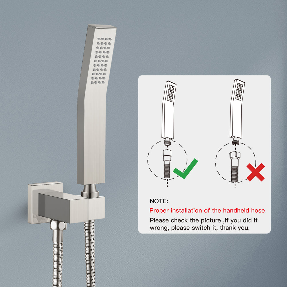
                  
                    Midanya Bathroom Shower Handheld Spray Curved SUS304 Stainless Steel High Pressure Wall Mount with Wall Connector, Shower Holder and 60-inch Flexible Shower Hose Hand Shower Set
                  
                