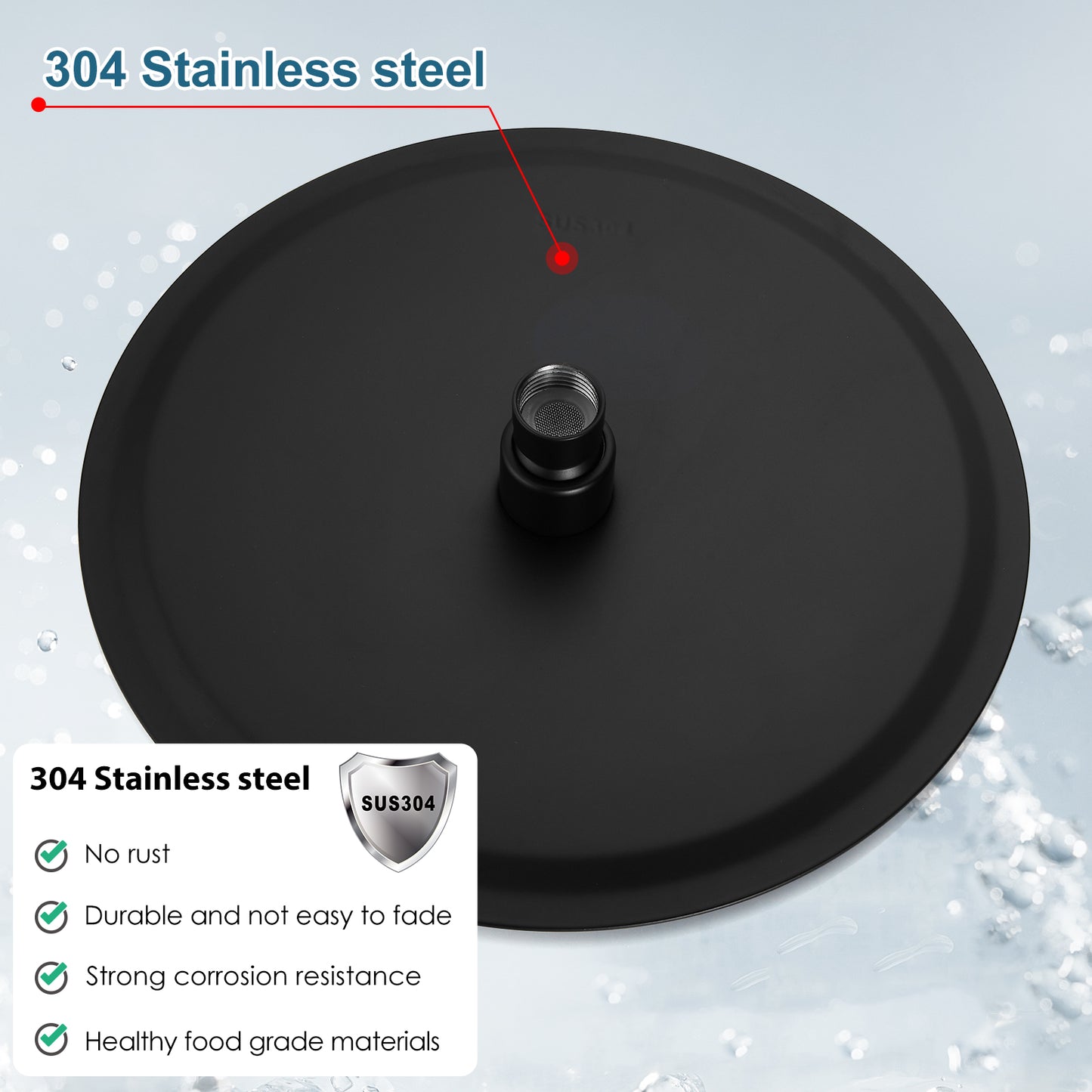 
                  
                    Midanya Round Rainfall Shower Head 10 Inch Stainless Steel Ultra Thin Design High Pressure
                  
                