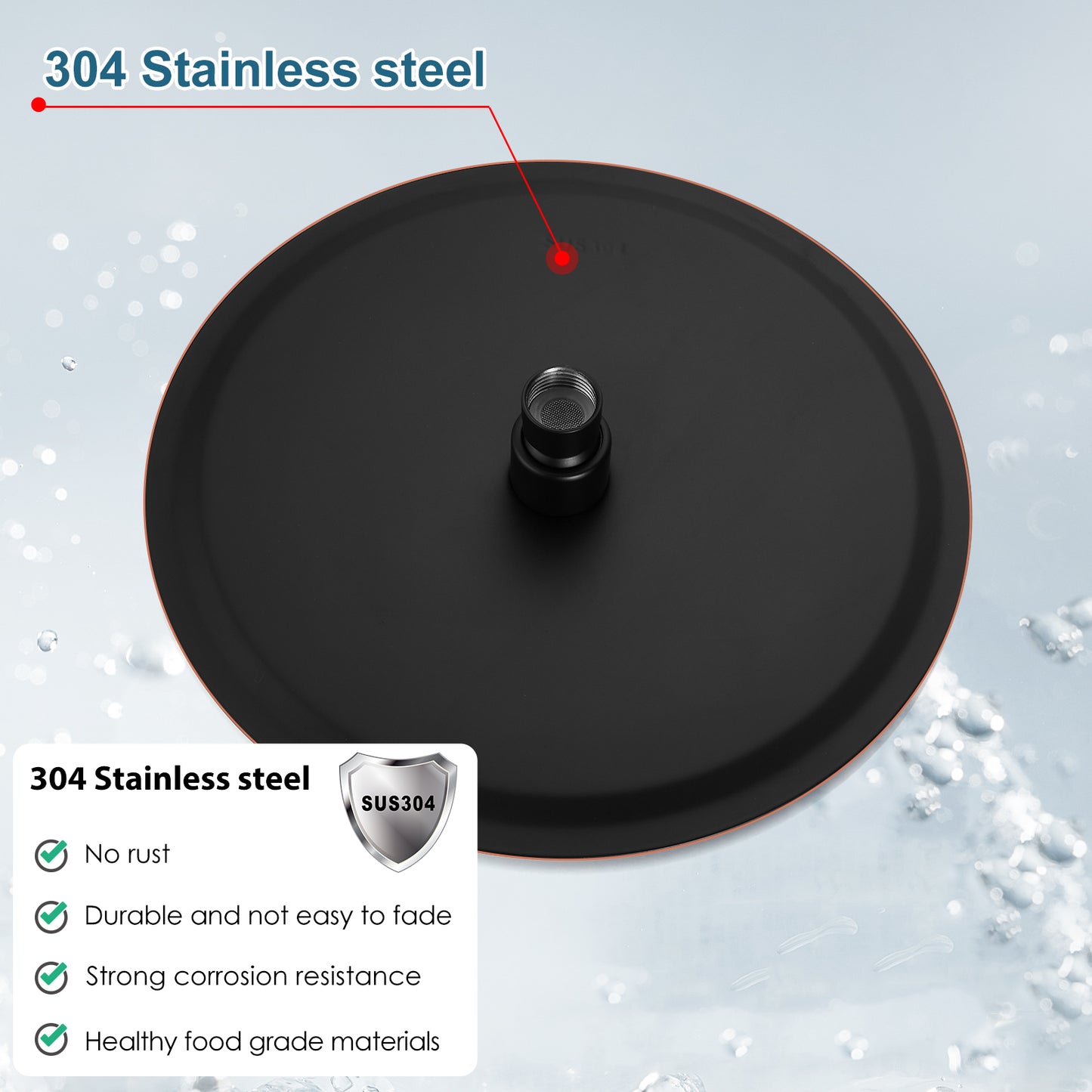 
                  
                    Midanya Round Rainfall Shower Head 10 Inch Stainless Steel Ultra Thin Design High Pressure
                  
                